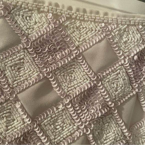 Topshop Tall White Beaded & Sequined Embellished Mini Skirt Size 10 - Picture 9 of 12